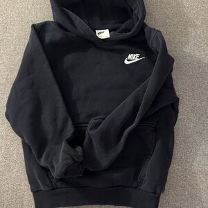 3/$15- Nike Black Hoodie with White Swoosh Logo